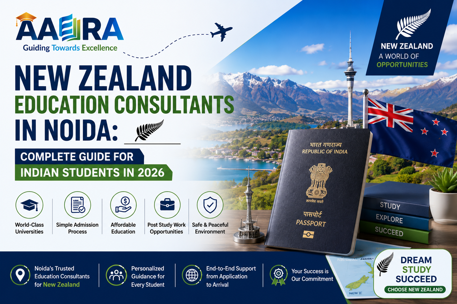 New Zealand Education Consultants in Noida — Complete Guide for Indian Students 2026 by AAERA Consultants